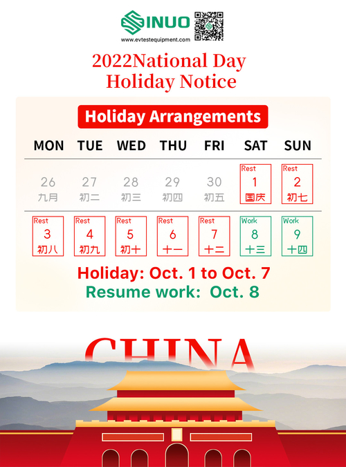 Latest company news about National Day Holidays from Oct.1 to 7